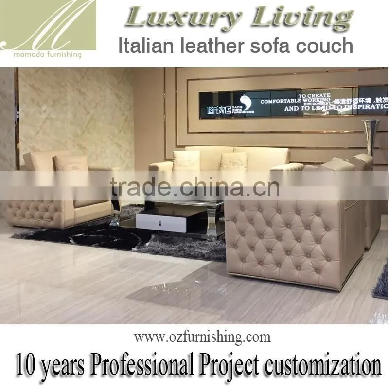 2016 new famous Italy fashion crocodile skin leather living room sofa set 1:1 copy Foshan Lecong furniture supplier