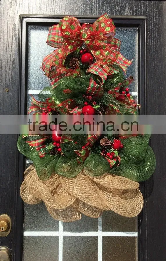 Deco Mesh Christmas Tree Wreath