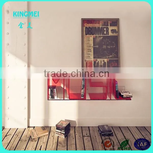 Custom Best quality clear acrylic plexiglass bookshelf