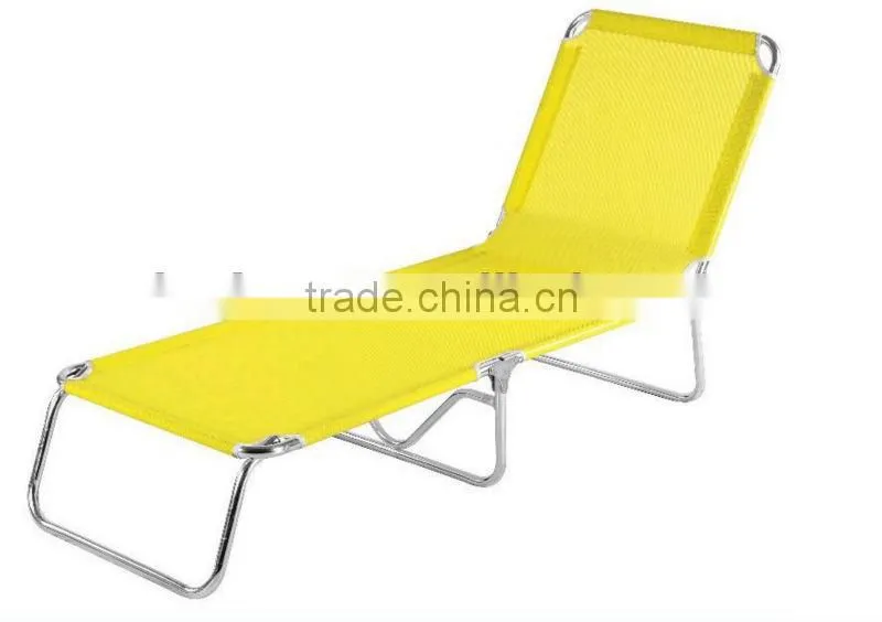 Aluminum folding beach lounge chaise lounge with PVC mesh fabric