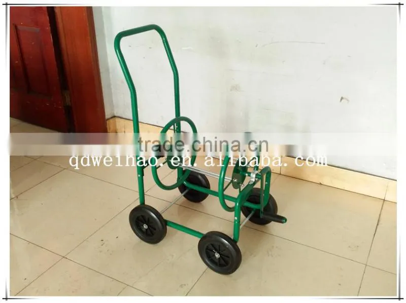 Portable Water pipe cart ,metal four wheel Garden Hose Reel Cart ,Garden sprinkler cart