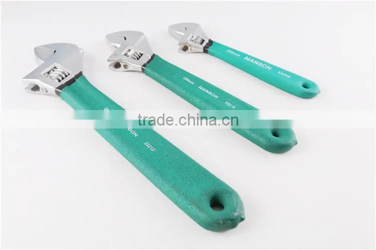PROFESSIONAL ADJUSTABLE WRENCH DIPPED HANDLE