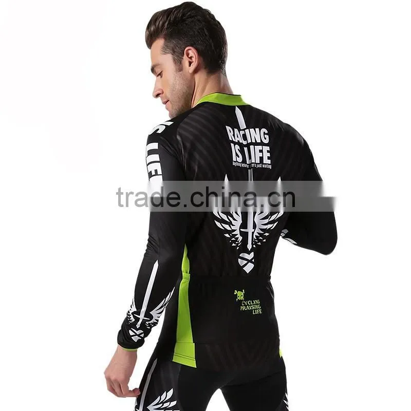 Long sleeve cycling jersey/bicycle clothing/bike cloths set