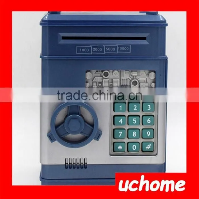 UCHOME ATM piggy bank, automatically save Safe money saving box ,Mini cartoon piggy bank saving money