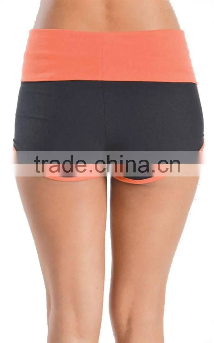 Bulk Buy Clothing Cheap Wholesale Summer Hot Shorts Two Tone Contrast Color Dolphin Shorts For Ladies Athletic Beach Wear
