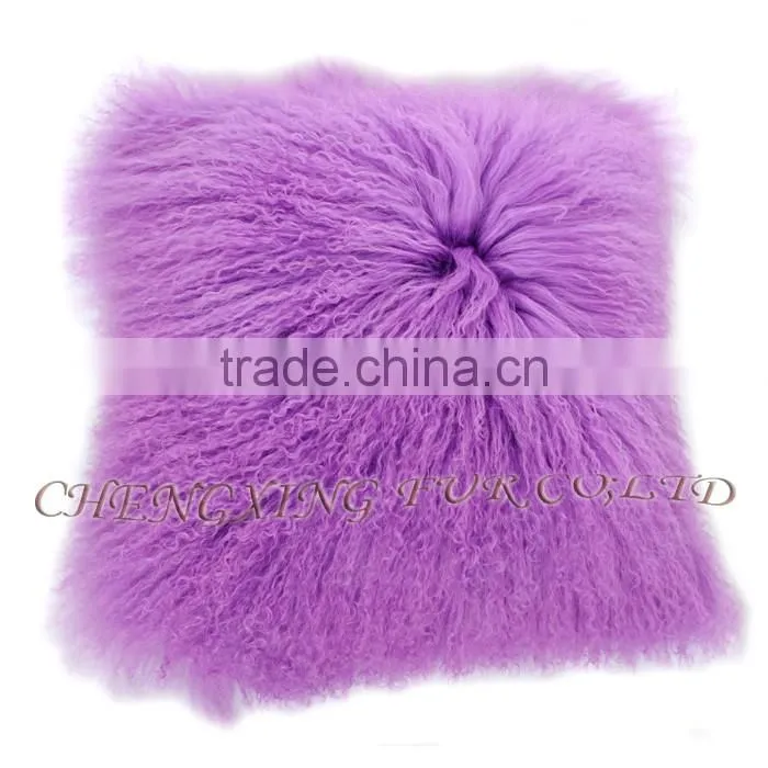 CX-D-04N Wholesale High Quality Best Selling Comfortable Lamb Fur Pillow Genuine Mongolian Sheep Fur Pillows