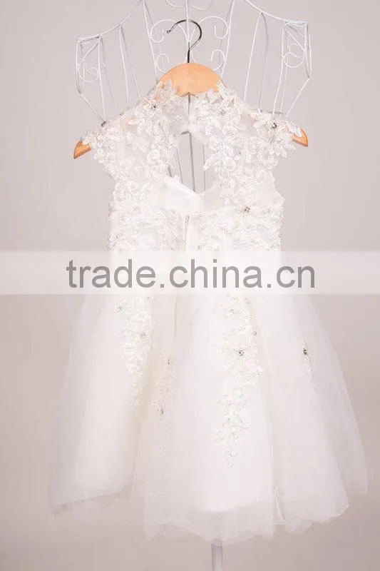 2017 New Fashion Baby Children Frocks White Lace Designs Party Dress