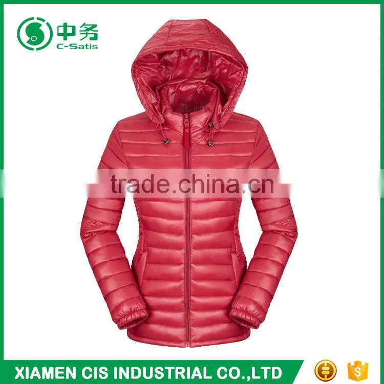 Fashion Style Winter Lightweight Womens Hooded Down Jacket for Sale