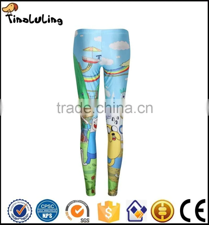 Fashion Autumn Hot Cartoon Printing Pants Sexy Tight Female Printed Pants