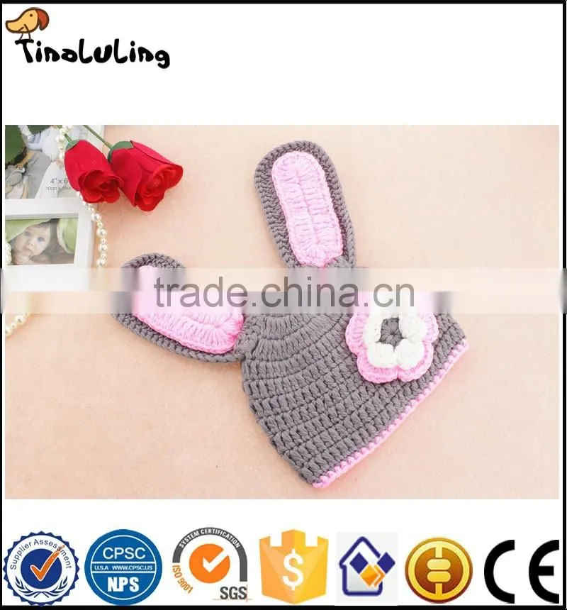 Baby Handmade Knitted Rabbit Crochet Animal Hat Photography Props