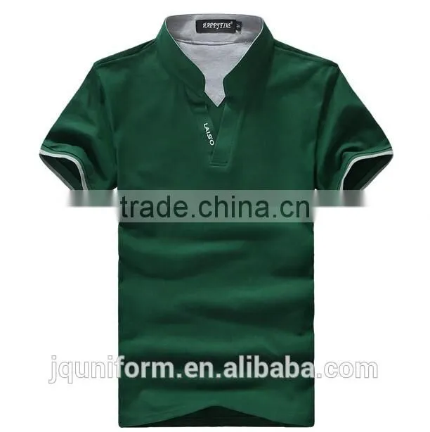 custom latest and new summer style solid colour v collar polo men shirt wholesale for sale