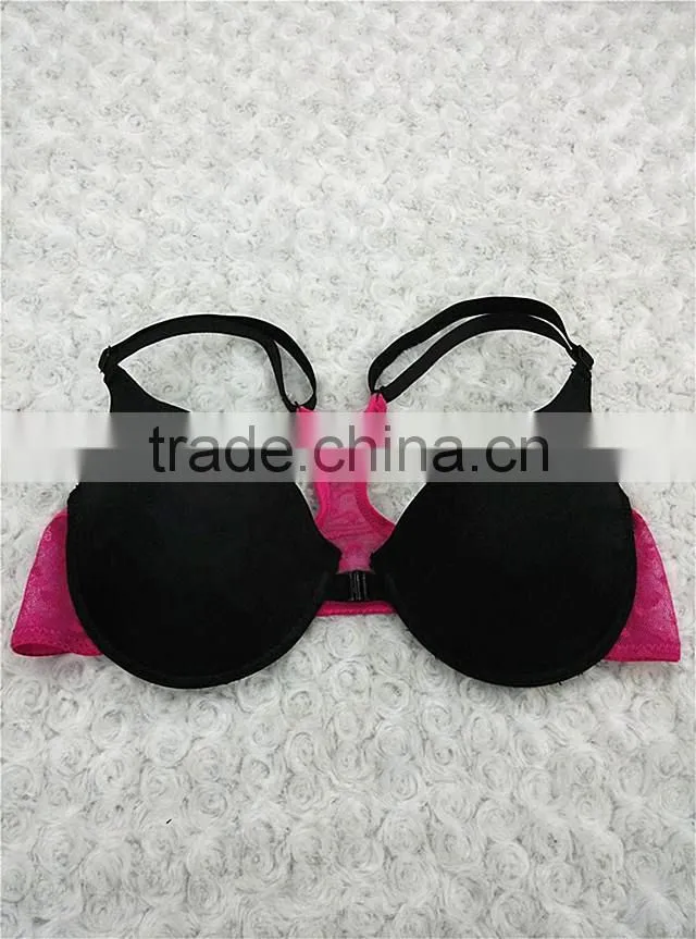 Popular design comfortable fitting girls bra front clasp underwear