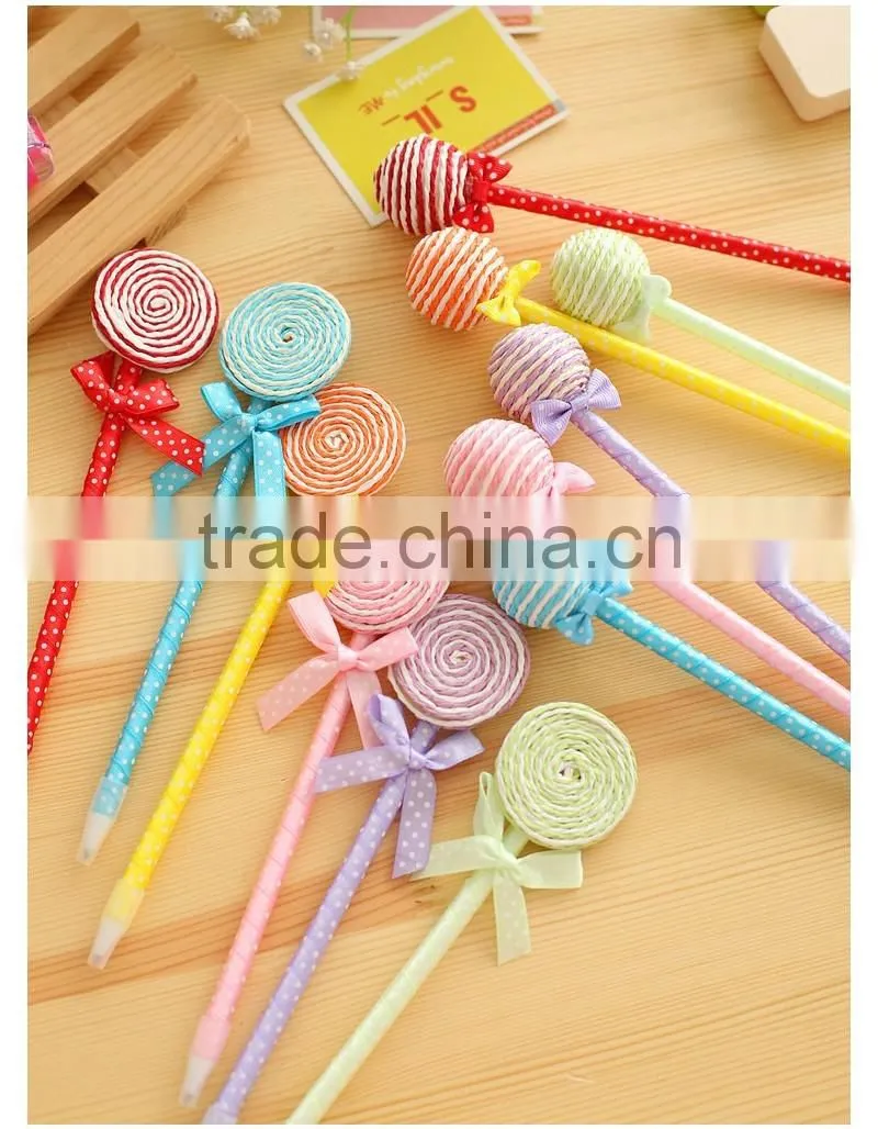 lollipop pattern ballpoint ball creative pen for gift student plastice pen