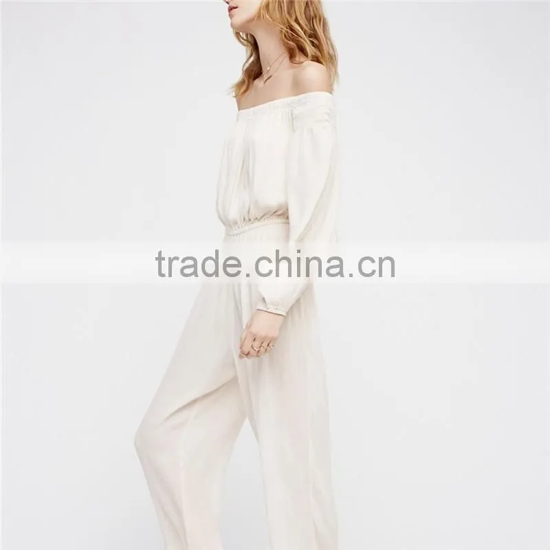 New vintage boho clothing off shoulder summer jumpsuits for women