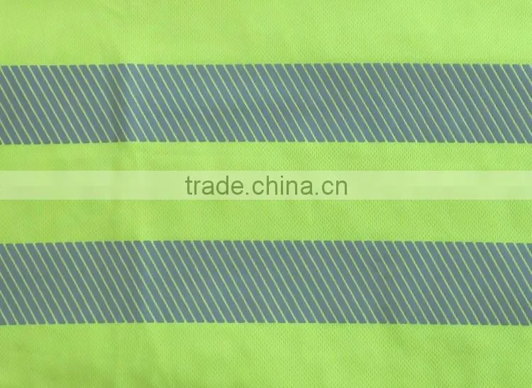 Knitted Hivis T-shirt men polo shirt with heat transfer tape EN471 high visibility