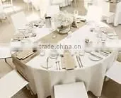 table with fitted stretch table cover and rectangle tablecloth