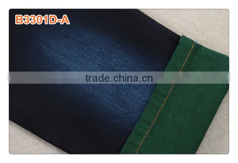 cotton tencel dark indigo color slub denim fabric