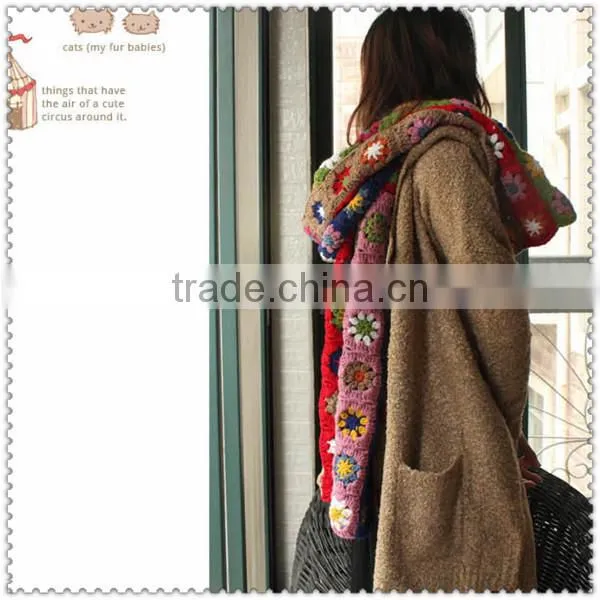 5 rows of flowers 195X38CM 4 row flower 195X30CM knitting scarf