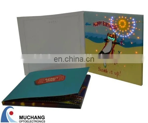 handmade new year popular small size Led Greeting Cards