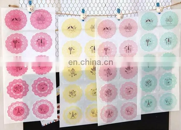 5Color Available Round Lace Gift Box/Bag Label Baking Bag Sealing Sticker Baby Shower Gift Decoration Craft Packing DIY Material