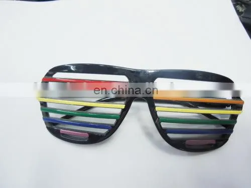 New rainbow color Shutter Style black party supplies glasses