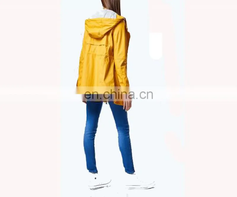 Women's Winter Outwear Yellow Color Ladies Warm Parka Hooded Jacket Coat