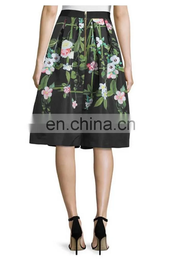 Hot sale ruffled floral-print lady skirt