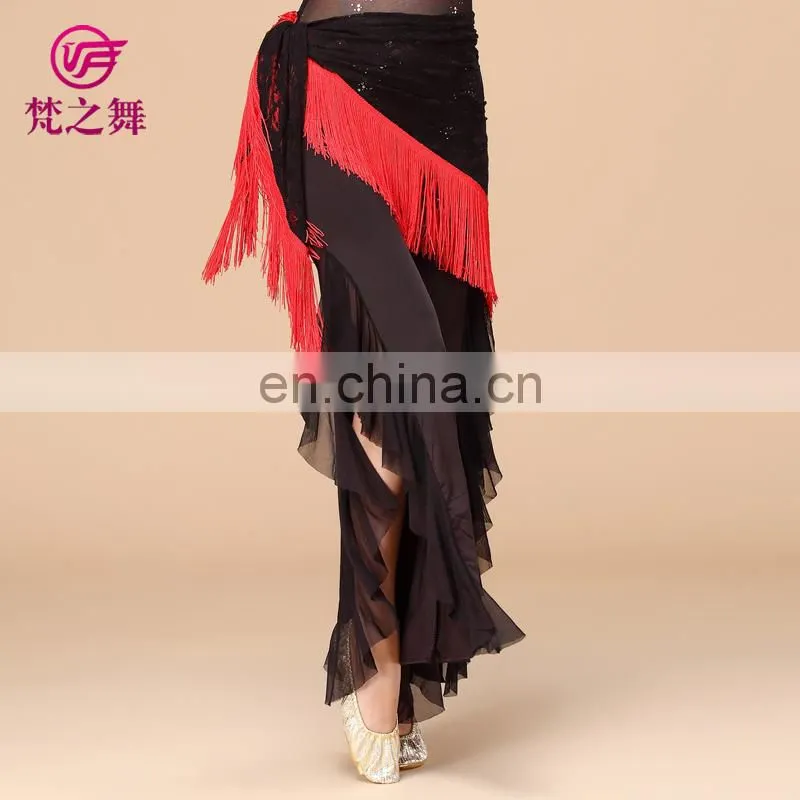 Cheap tassel belly dance lace hip scarf for women Y-2050#