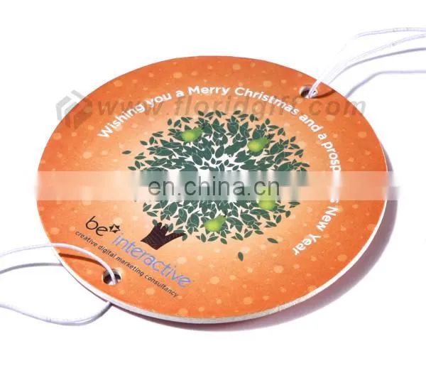 custom shape label printing paper hanging car air freshener