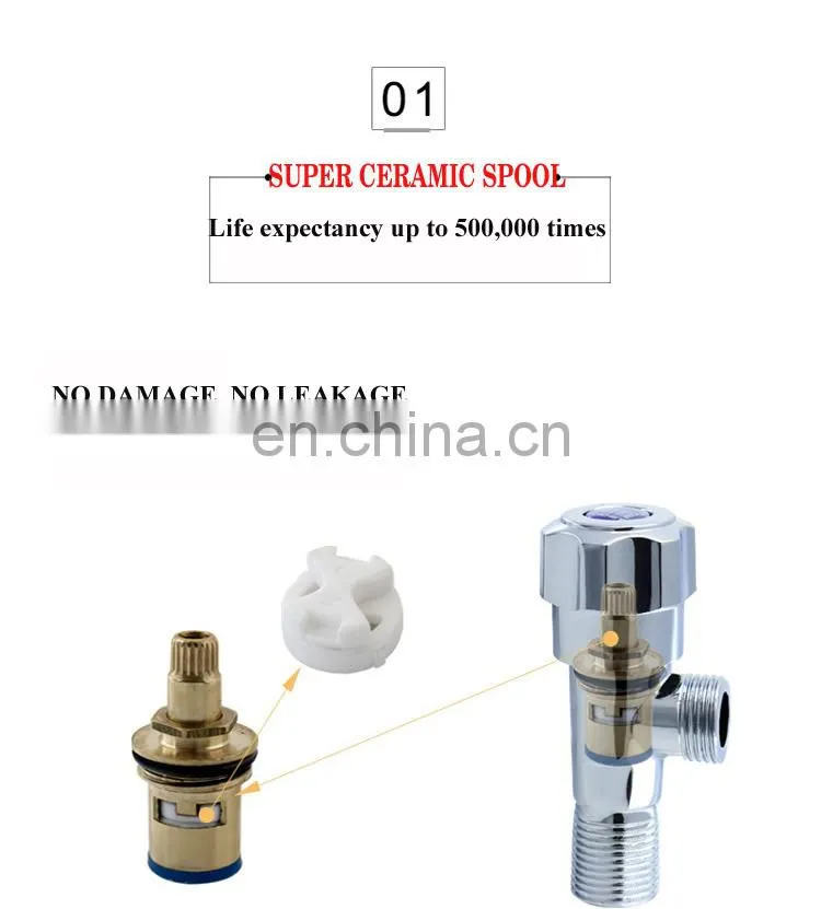 Best 90 Degree Chrome Plated 1/2*3/8 3 way Brass Angle Valve For Kitchen