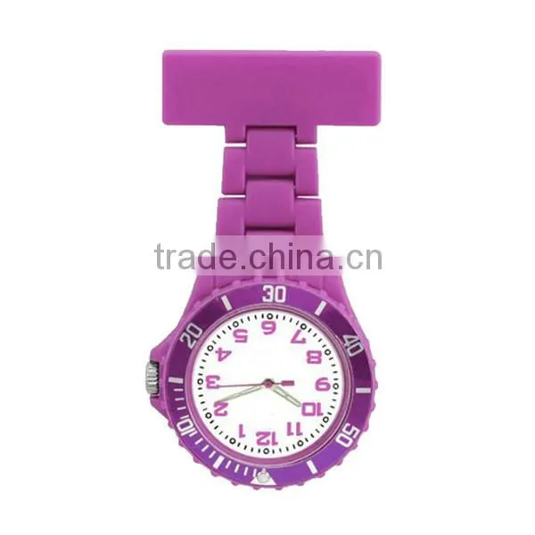 2015 hot sale many colors plastic nurse watch for wholesale
