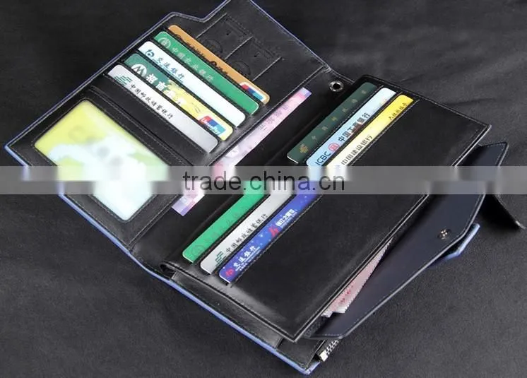 business men card holder long style clutch multifunction wallet high capacity ostrich leather gift purse for businessmen