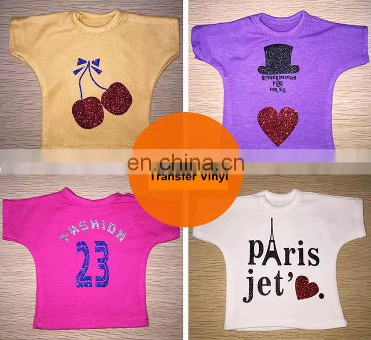 wholesale Korea best quality htv glitter film heat transfer glitter color vinyl rolls for t-shirt custom