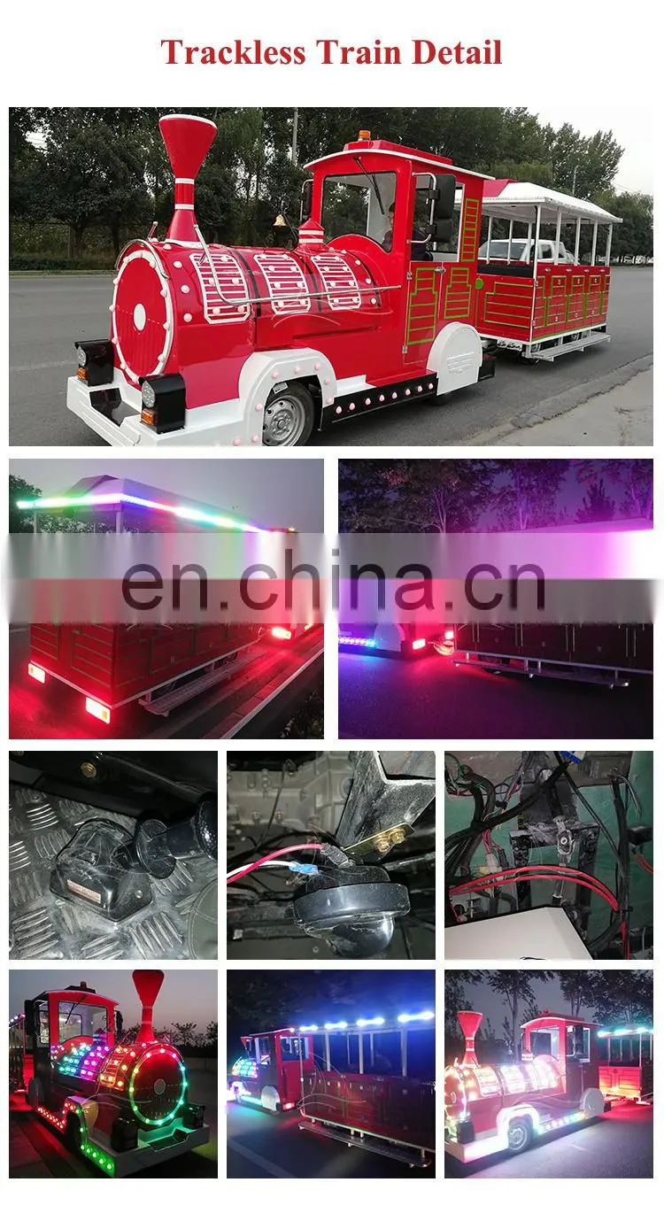 Commercial electric sightseeing trackless train rides for sale