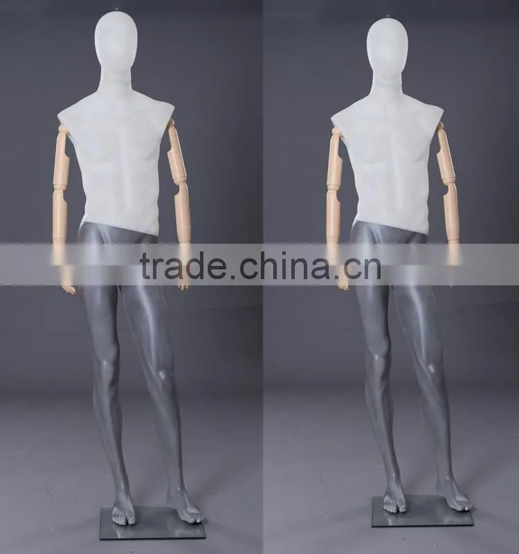 flexible male mannequin with wood arms