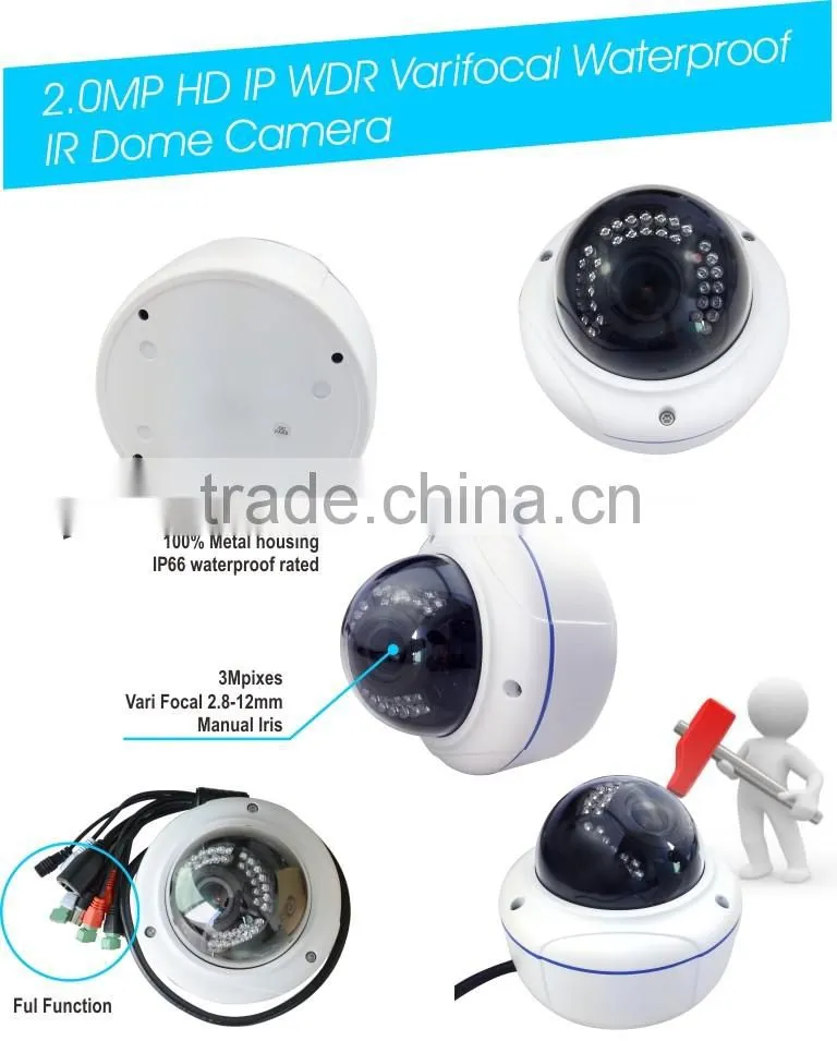 h.265 1080P Hi3516A Panasonic 34229 CMOS HD IP WDR IR Dome CCTV Camera be compatible many NVR and platform management software