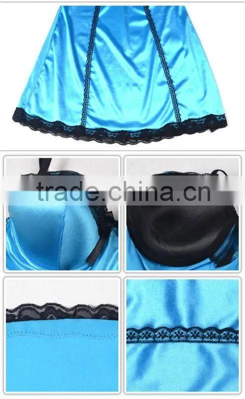 Newest very sexy hot elastic satin lingerie babydoll 5058