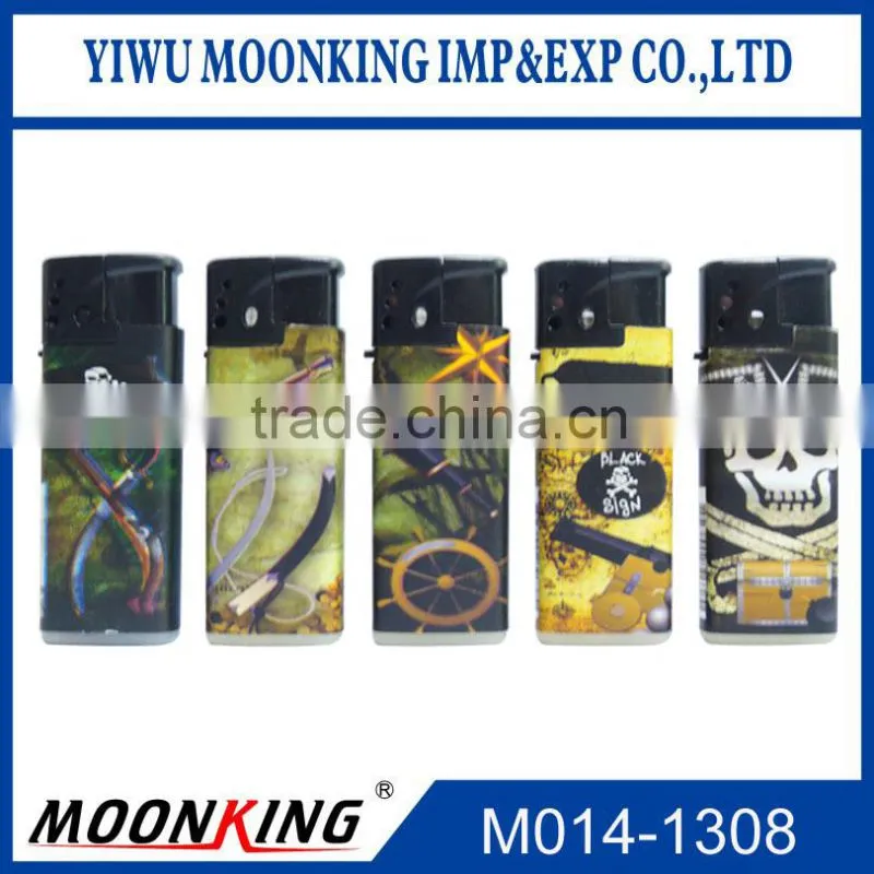 customer sticker gas windproof flame lighter plastic cigar lighters