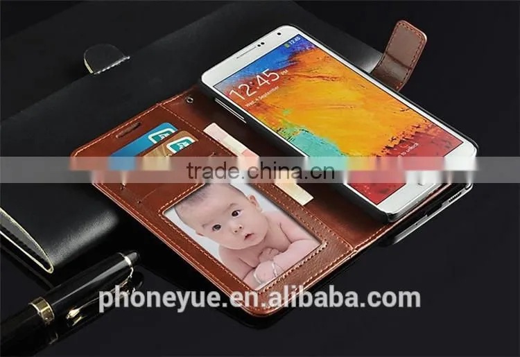 mobile phone card slot stand holder pu leather flip cover case for samsung c4