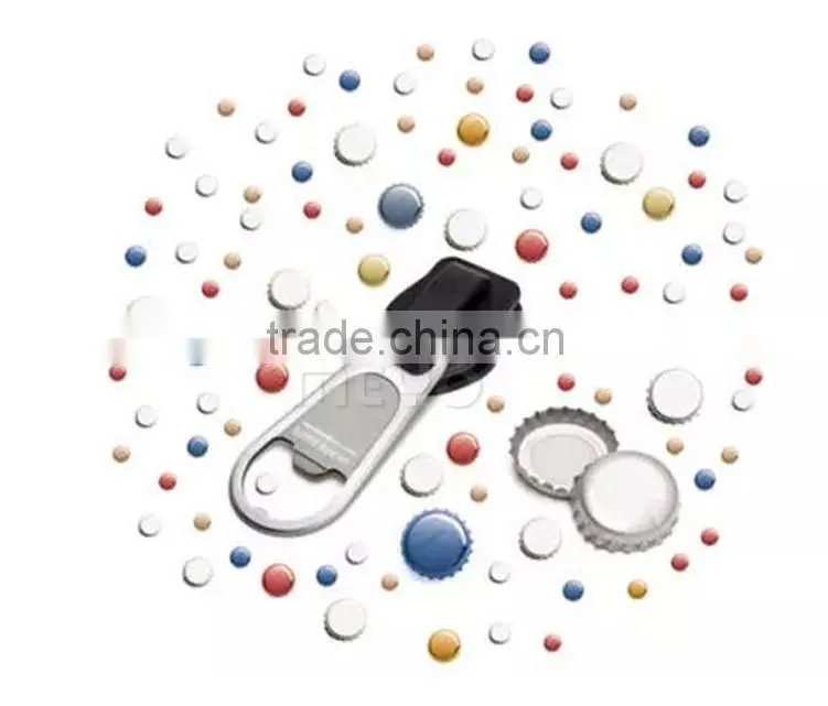 Novelty zipper shape portable water bottle opener promotion