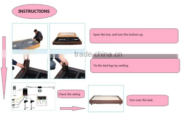 good quality full size adjustable electric bed with massage made in china
