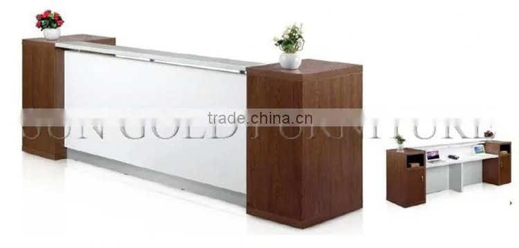 Modern wooden reception desk beauty salon 2 person reception desk (SZ-RTB001)