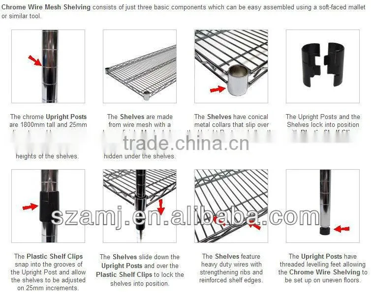 steel wire shelving wholesale