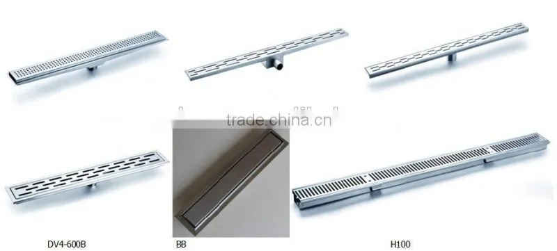 Audemar Sloped Channel Base Stainless Steel Side Outlet Shower Drain
