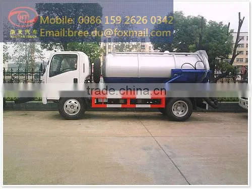 hot sale new 7ton vacuum suction sewage truck for sludge cleaning