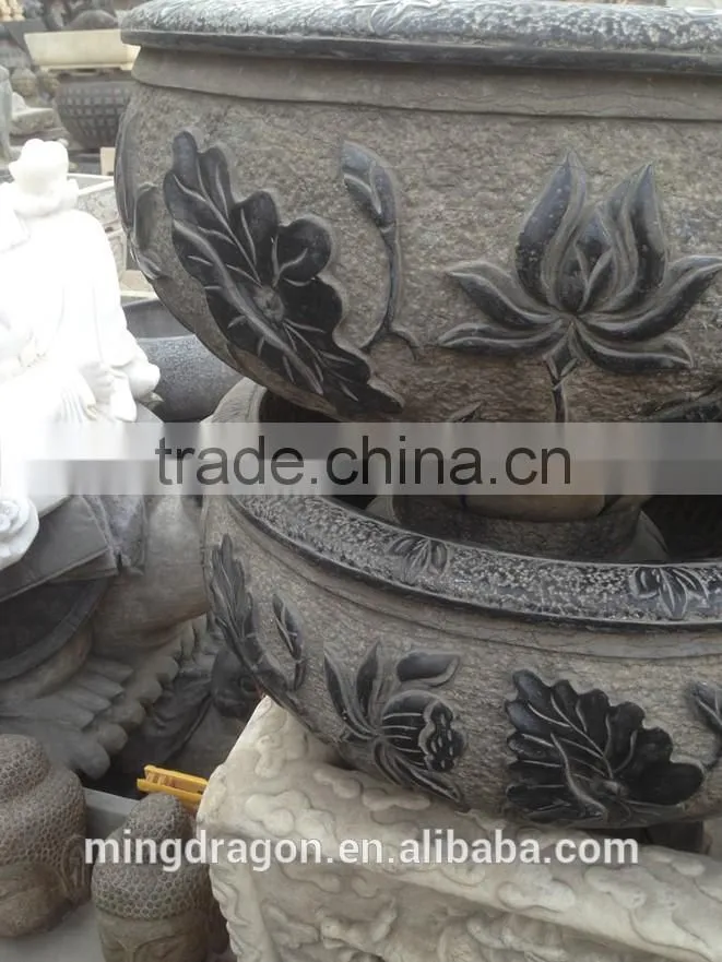 Antique Park decoration granite stone flower pot stand