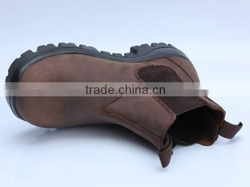 oil resistant crazy horse leather steel toe safety leather