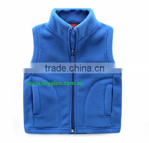 youth solid cute warm children fleece vest for boy