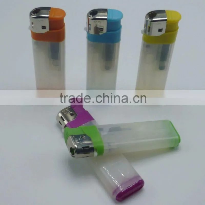 2016 hot sale semitransparent fashion disposable electronic lighter