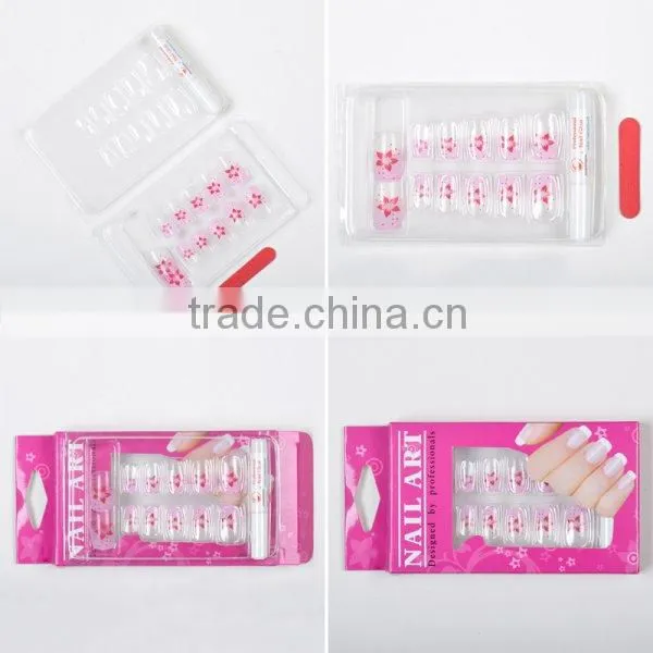 Beautdy product flower design color ABS artificial nail tips full cover color christmas false fingernail art tips